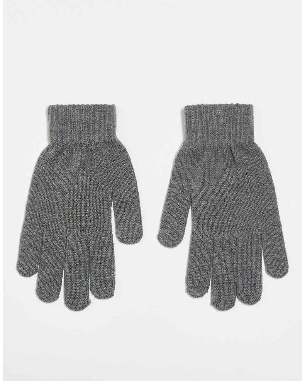 Jack & Jones Gray Knitted Gloves for men