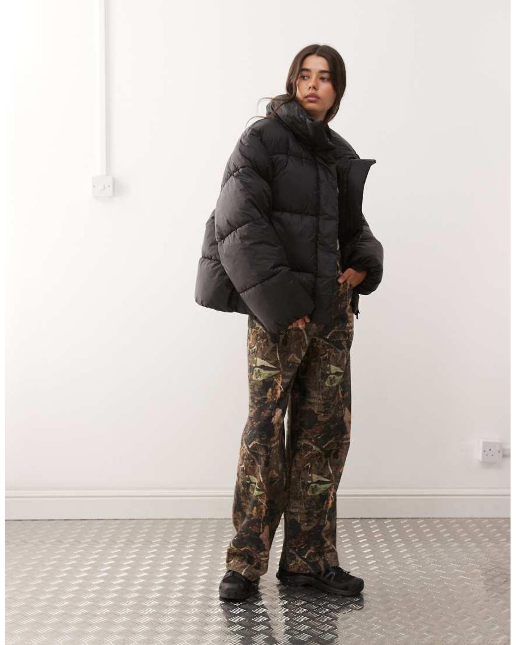 Weekday Black Oversized Puffer Coat