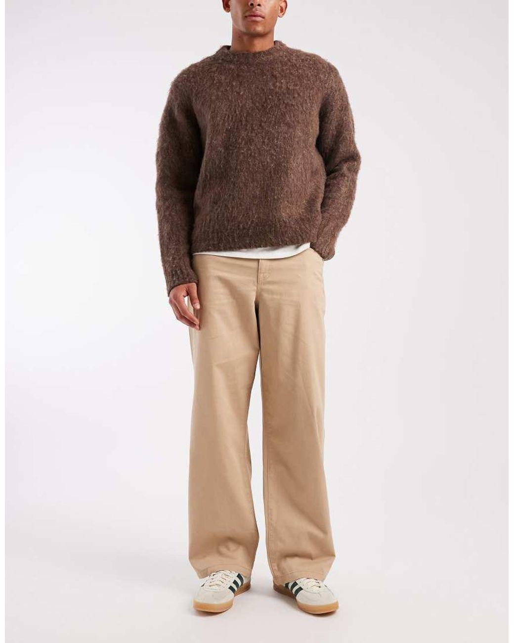 ASOS Natural Baggy Trousers for men