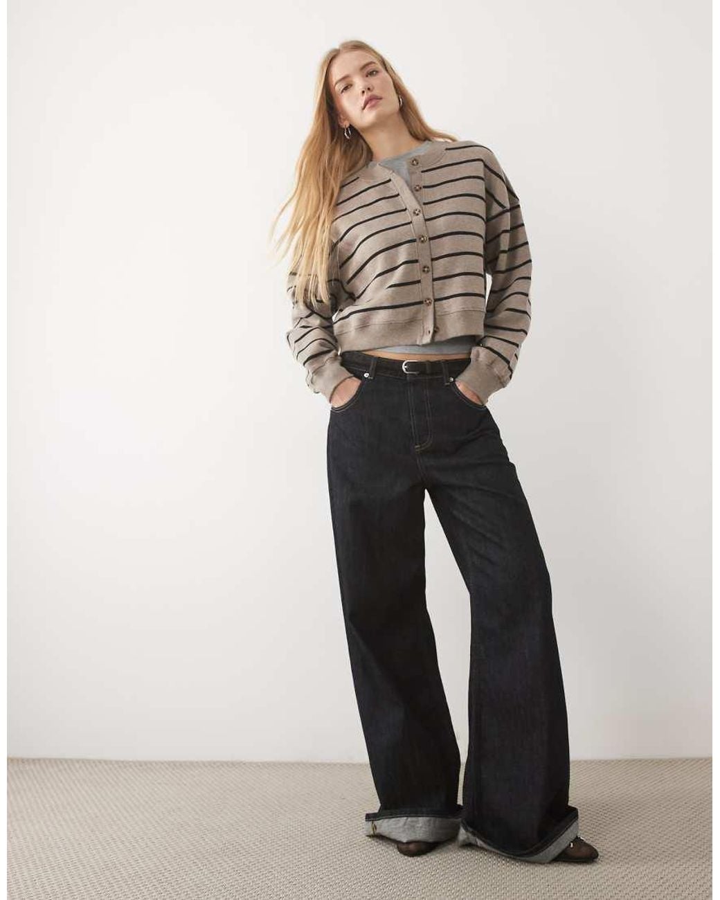 Abercrombie & Fitch Gray Boxy Sweat Cardigan