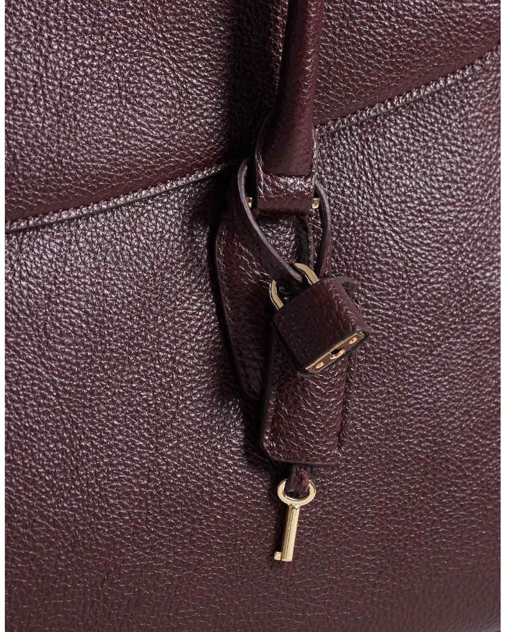 Mango Purple Faux Leather City Bag