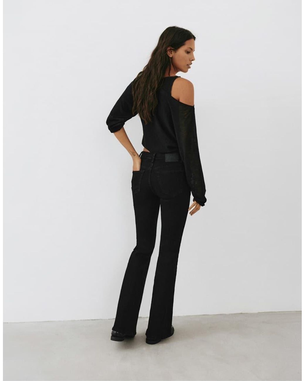 Pull&Bear Black Skinny Flared Jeans