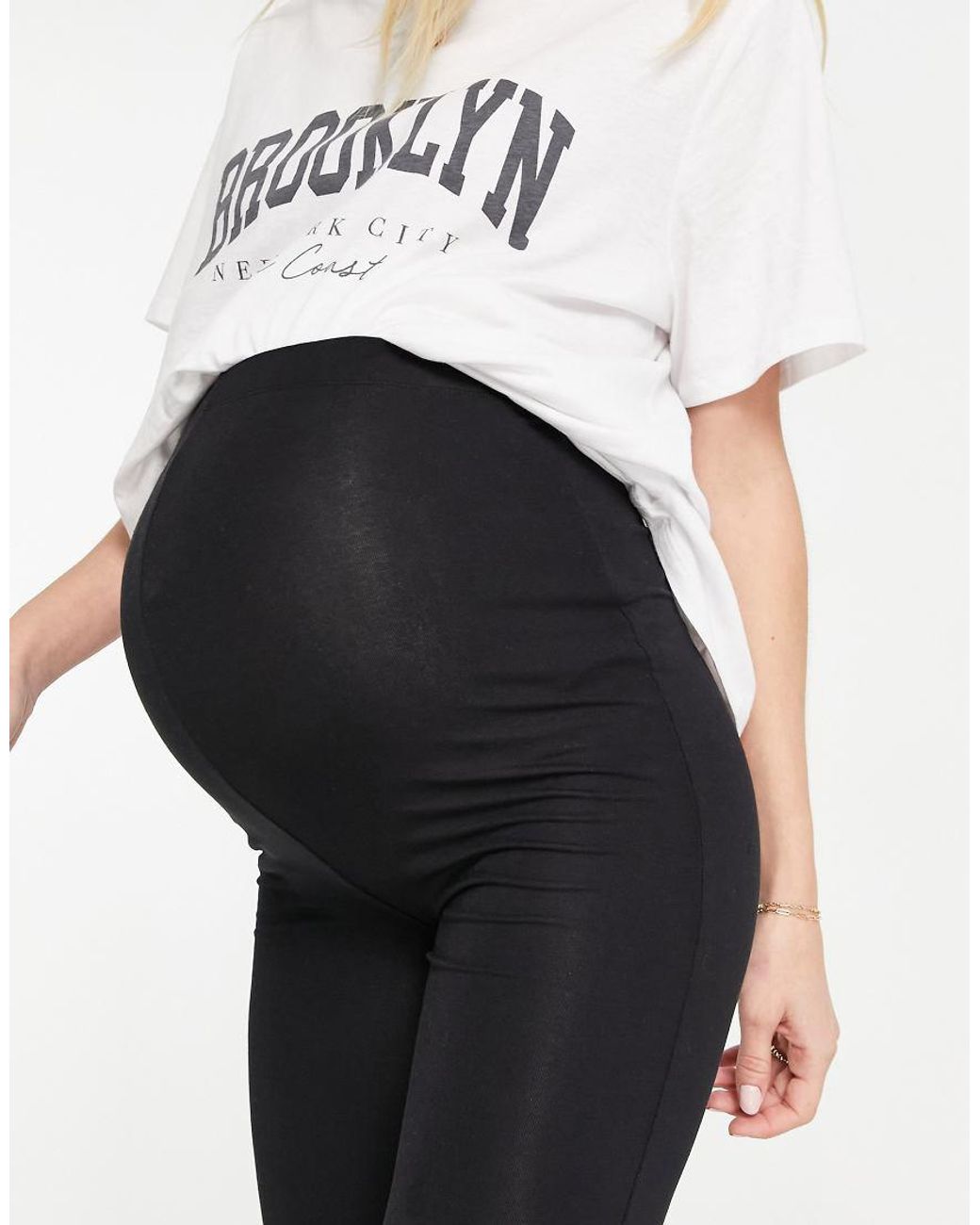 ASOS Black Asos Design Maternity Over The Bump Kick Flare Trousers