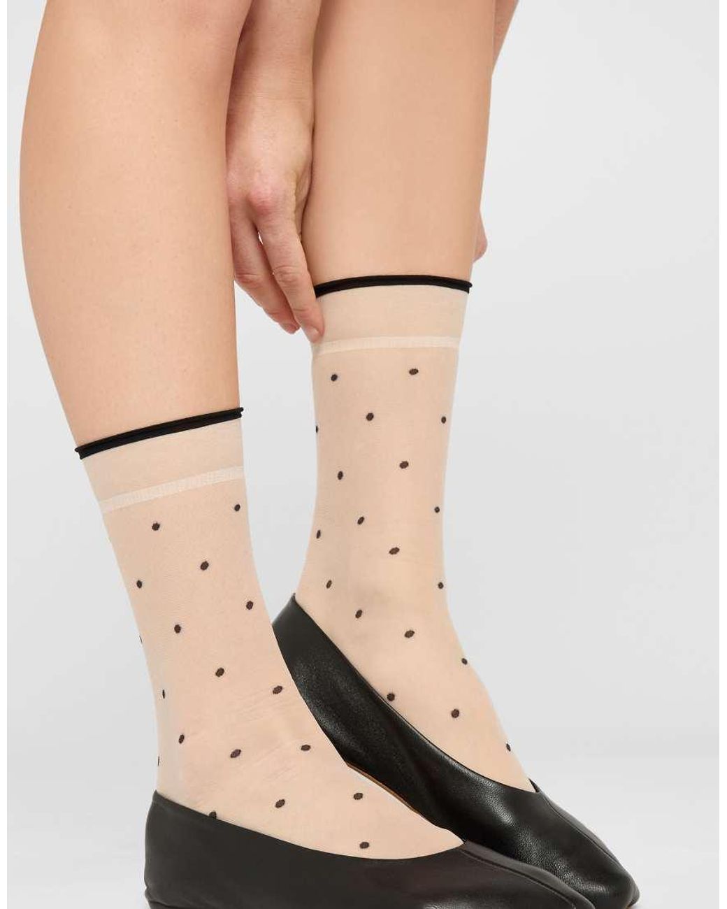 Calzedonia Natural Sheer Polka Dot Socks Without Elastic