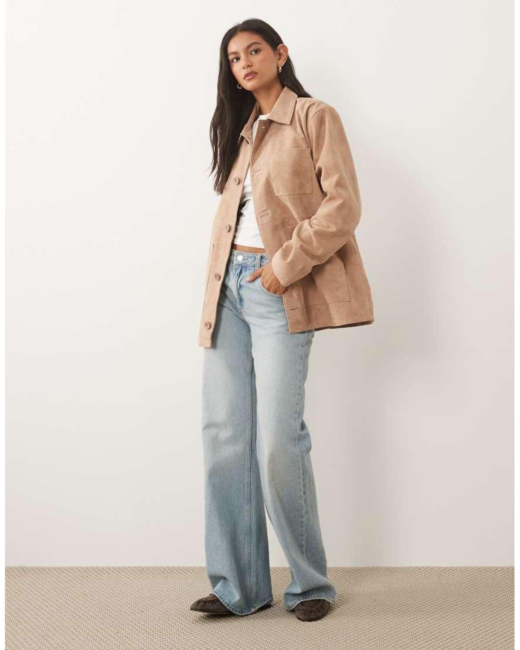 Barney's Originals Natural Real Suede Chore Jacket