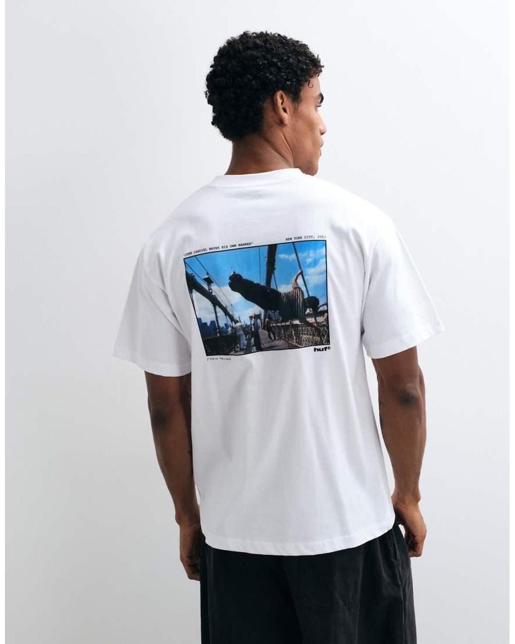 Huf White Taking The Leap Graphic T-Shirt for men