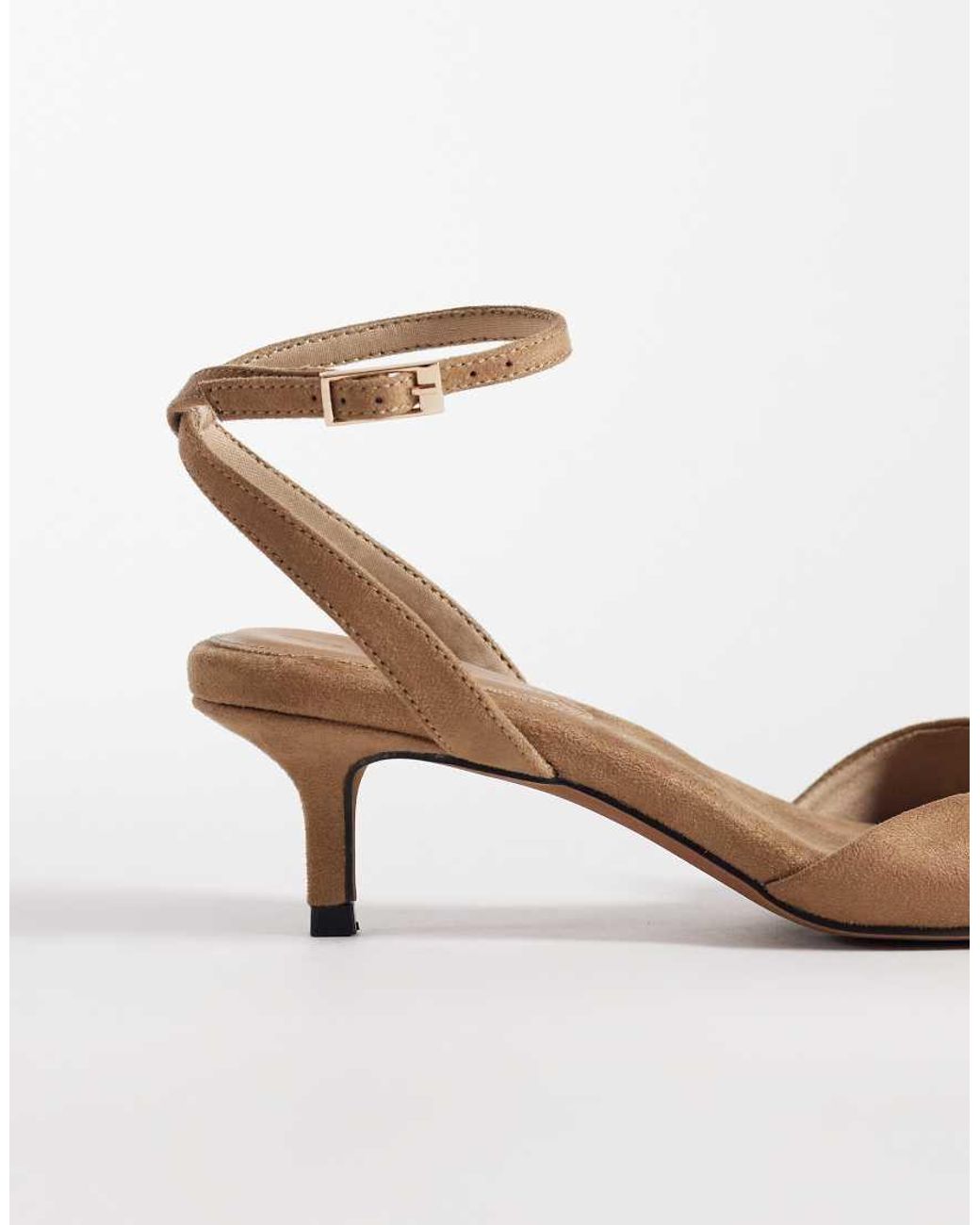 ASOS White Heartfelt Barely There Kitten Heel Sandals