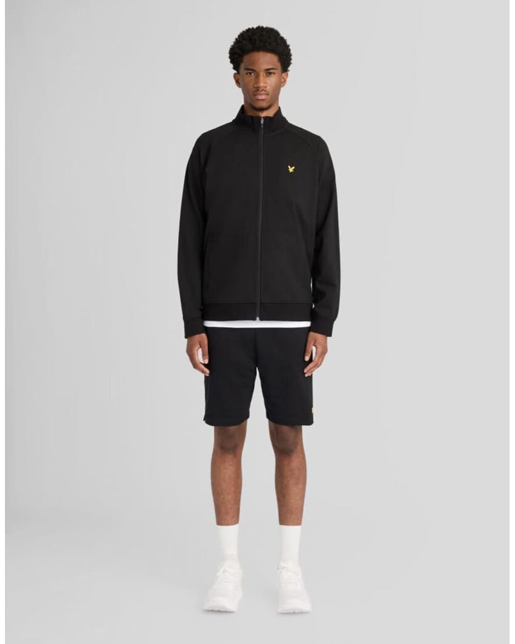 Lyle & Scott Black Mid Layers Fly Fleece Track Jacket for men