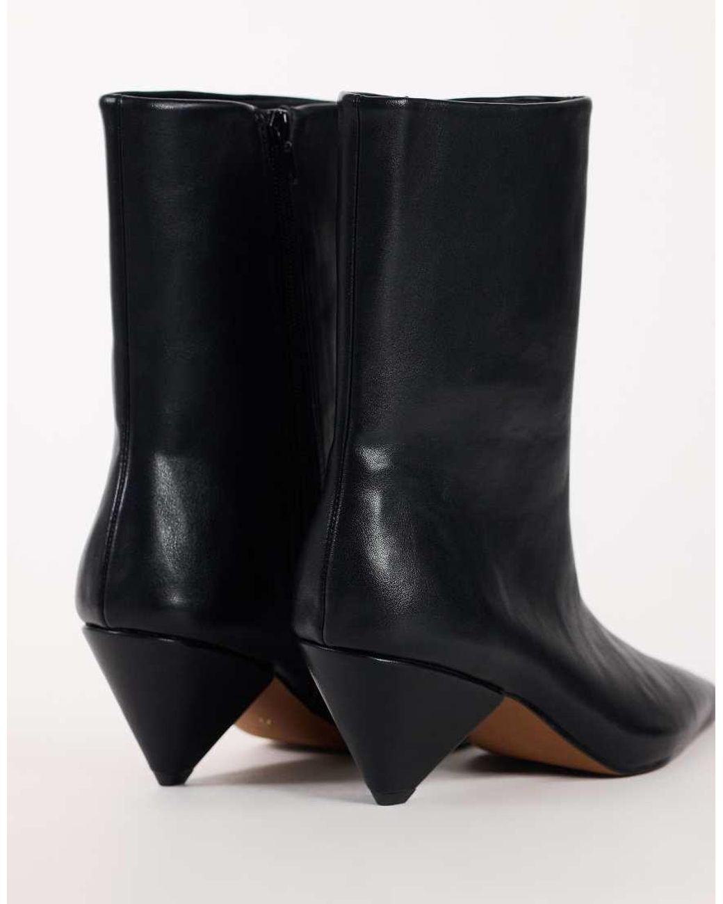 TOPSHOP Black Kiki Cone Heel Ankle Boot