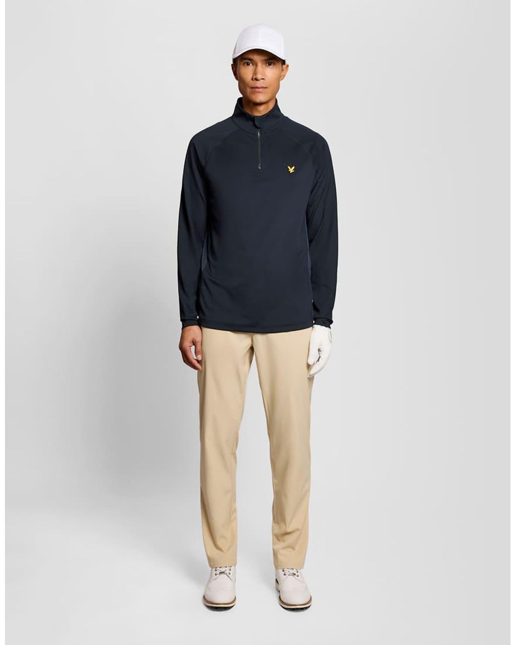 Lyle & Scott Blue Mid Layers Mesh Panelled Golf Course Midlayer for men