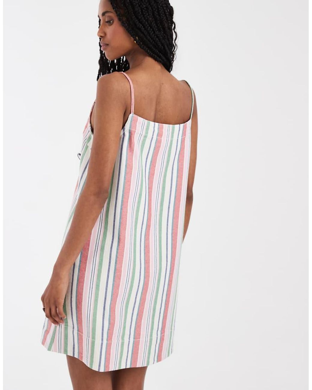 Pieces White Square Neck Denim Mini Dress