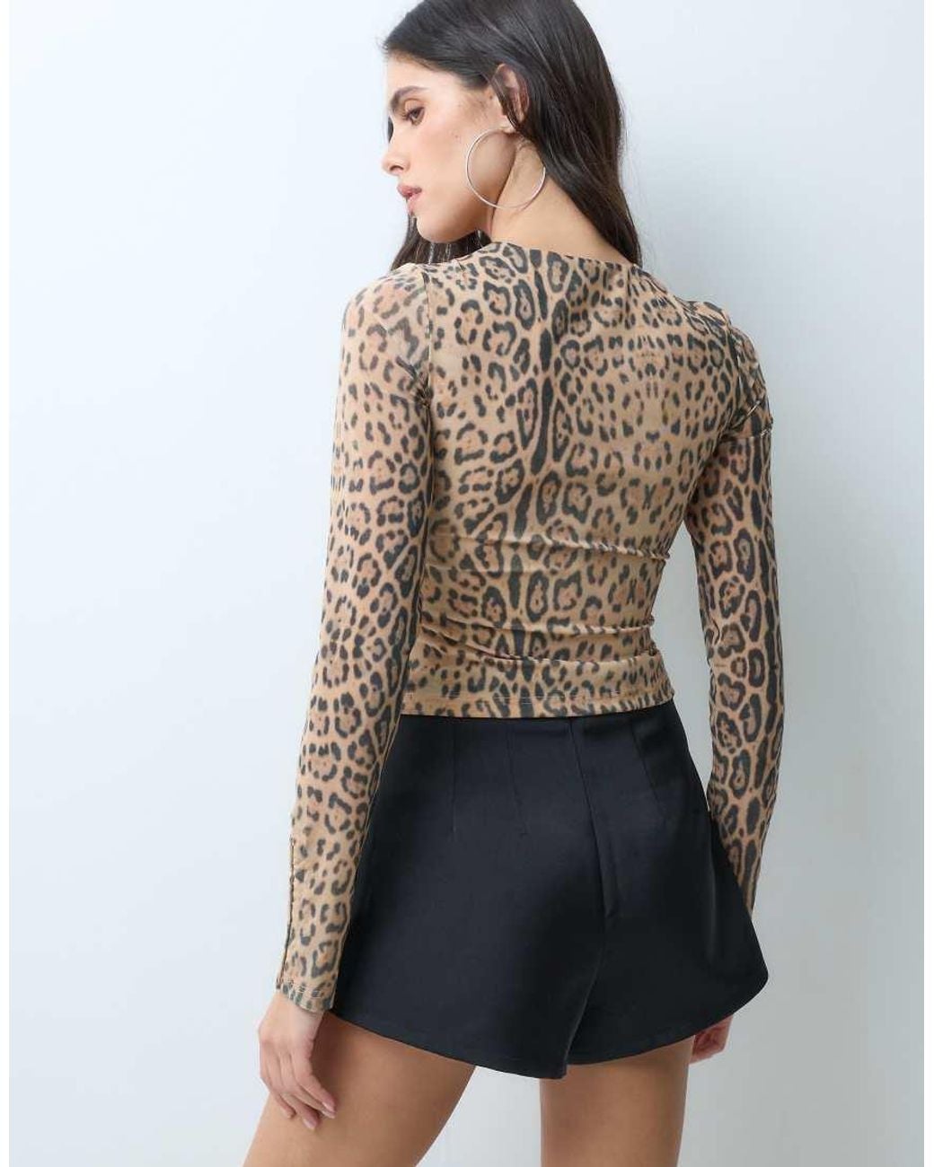 I.AM.GIA Brown Ravyn Hook And Eye Clasp Front Long Sleeve Top