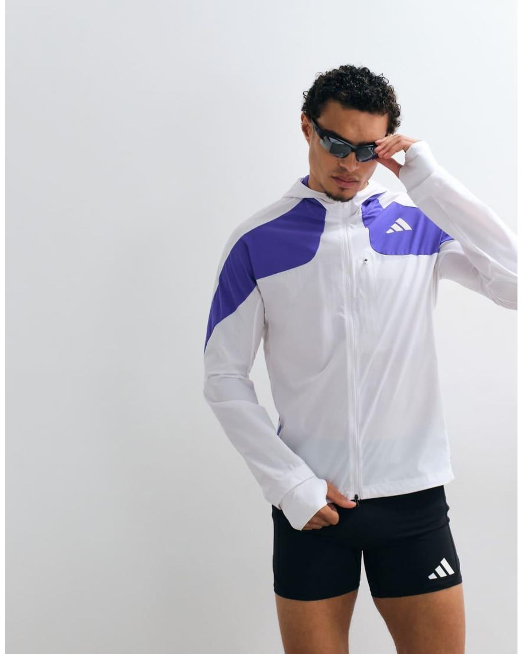 Adidas Originals Blue Adidas Running Adizero Reflective Shorts for men