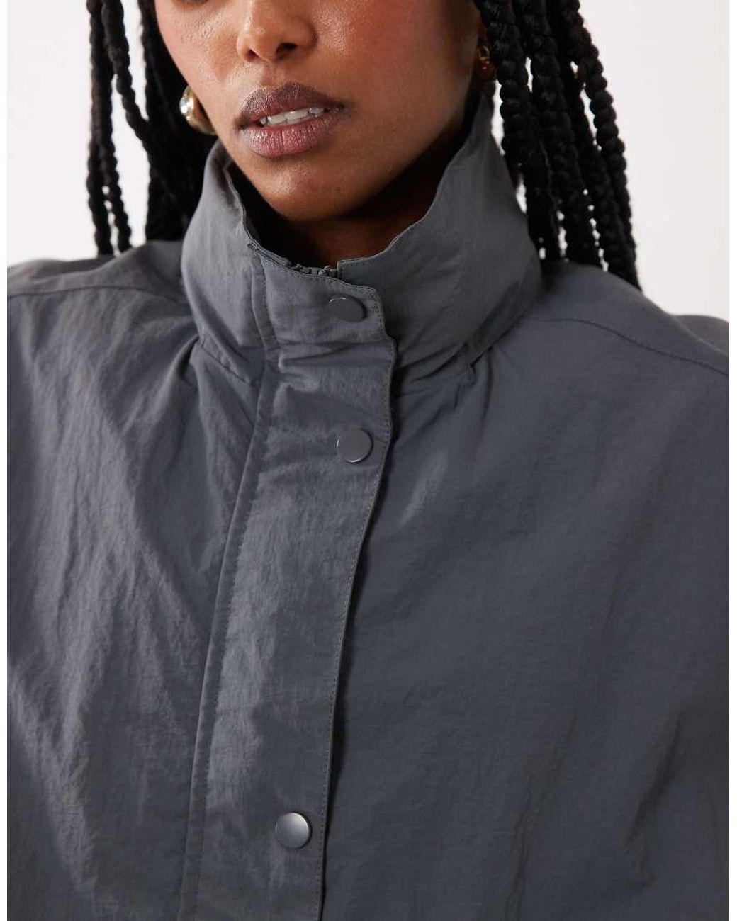 Threadbare Blue Shower Proof Funnel Neck Jacket