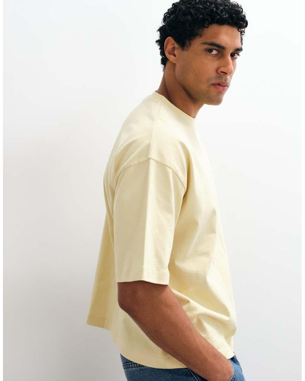 ASOS Natural Heavyweight Boxy Oversized T-Shirt for men