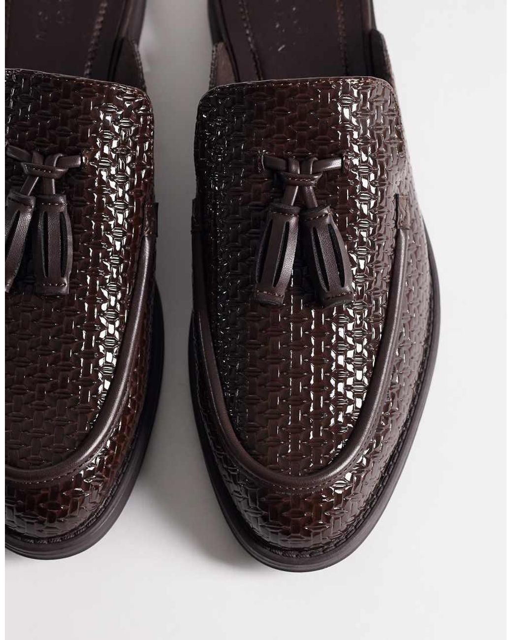 ASOS Brown Mule Loafers With Tassel for men