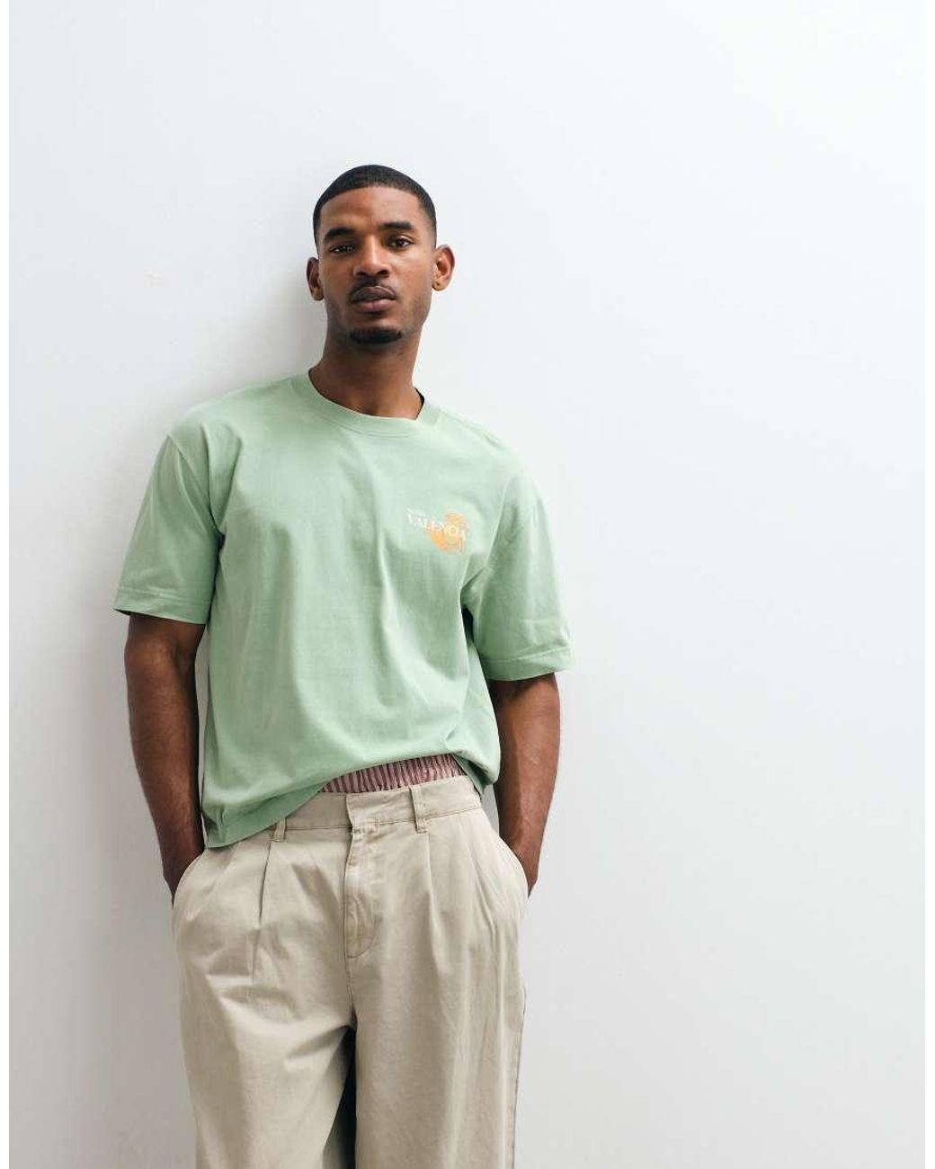 Hollister Green Valencia Back Graphic Boxy T-shirt for men
