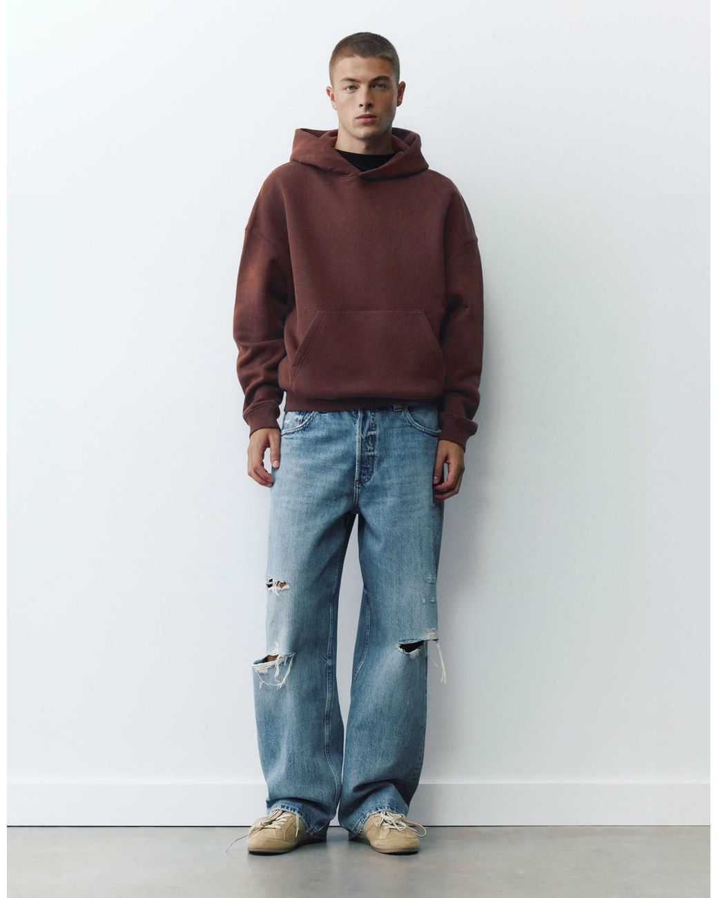 Pull&Bear Boxy-fit-kapuzenpullover in Red für Herren
