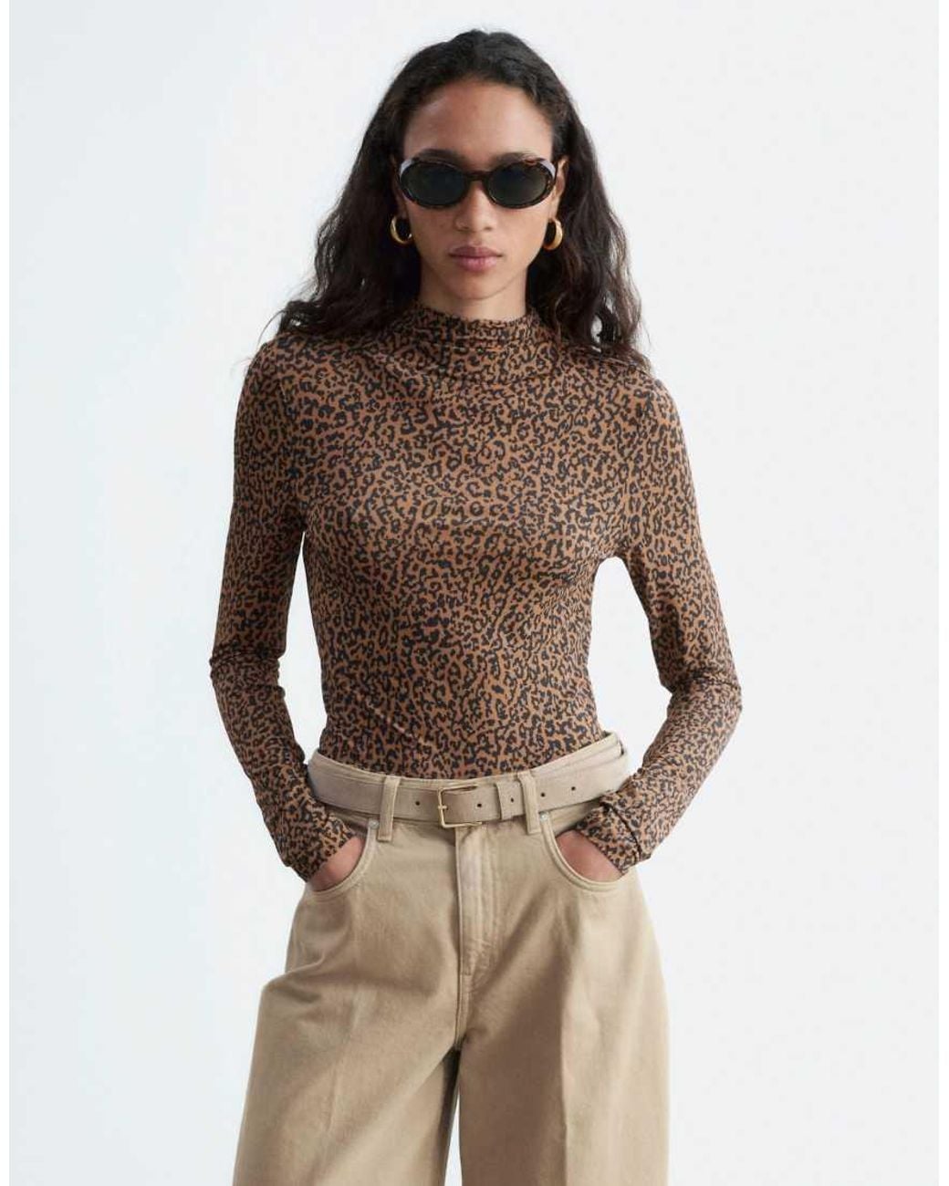 & Other Stories Brown Long Sleeved Jersey Top