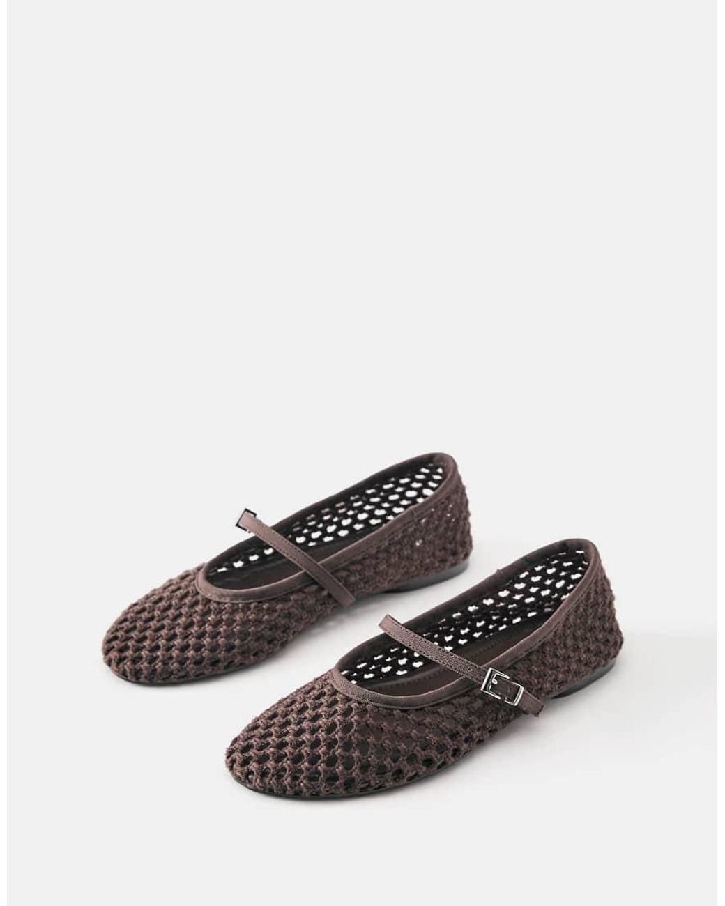 Pull&Bear White Mesh Ballerinas