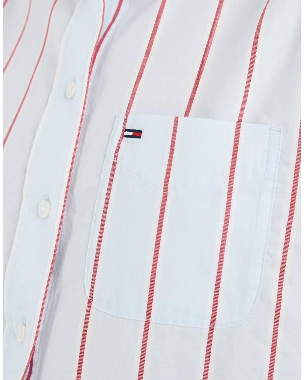 Tommy Hilfiger White Cotton Relaxed Fit Cropped Shirt