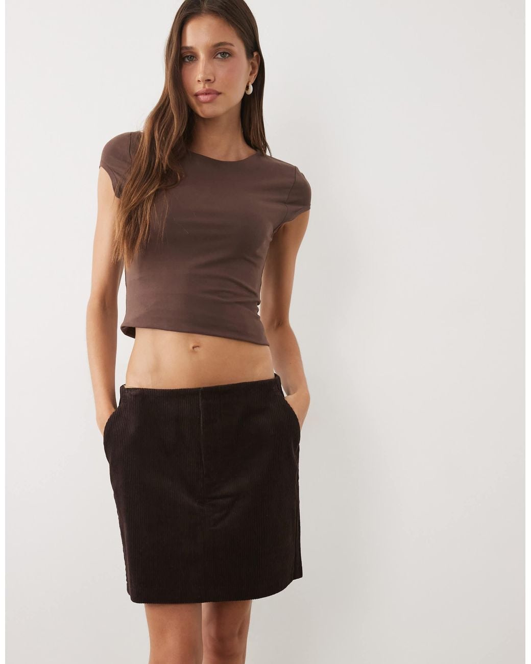Threadbare Natural Cord Mini Skirt