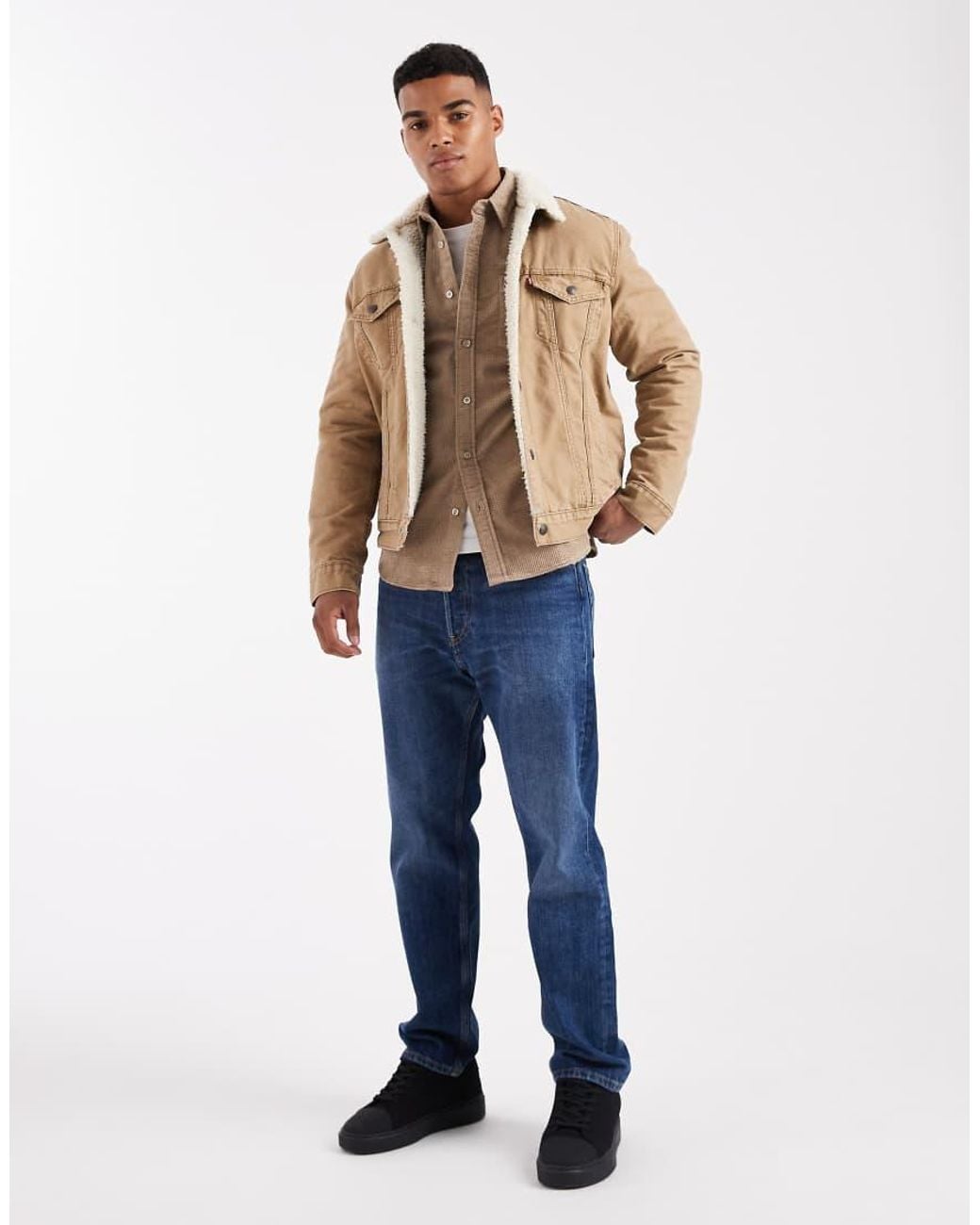 Levi's Natural Type 3 Sherpa Canvas Trucker Jacket for men