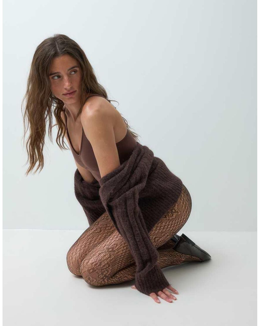 Vero Moda Brown Lace Tights