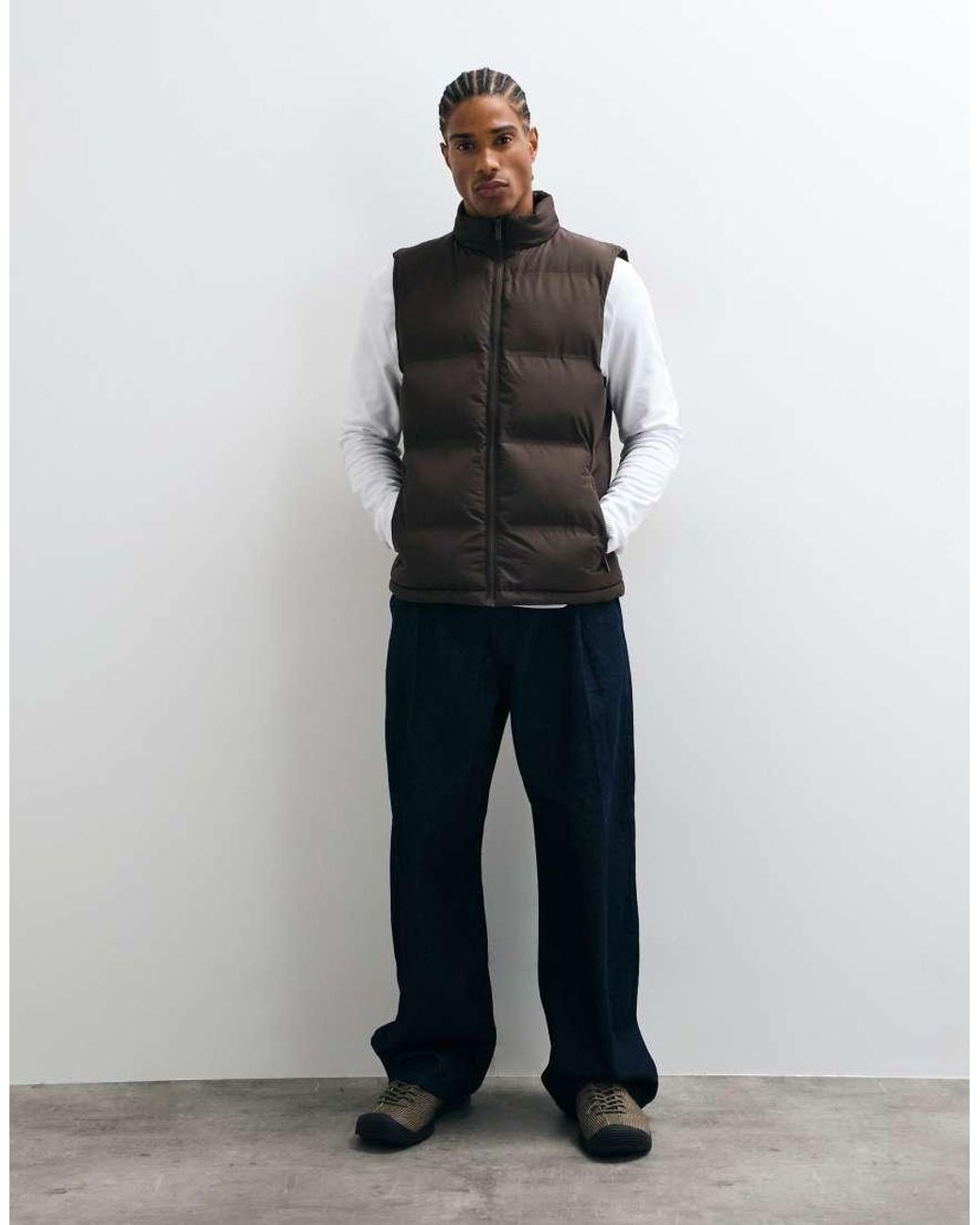 New Look Blue Puffer Gilet for men