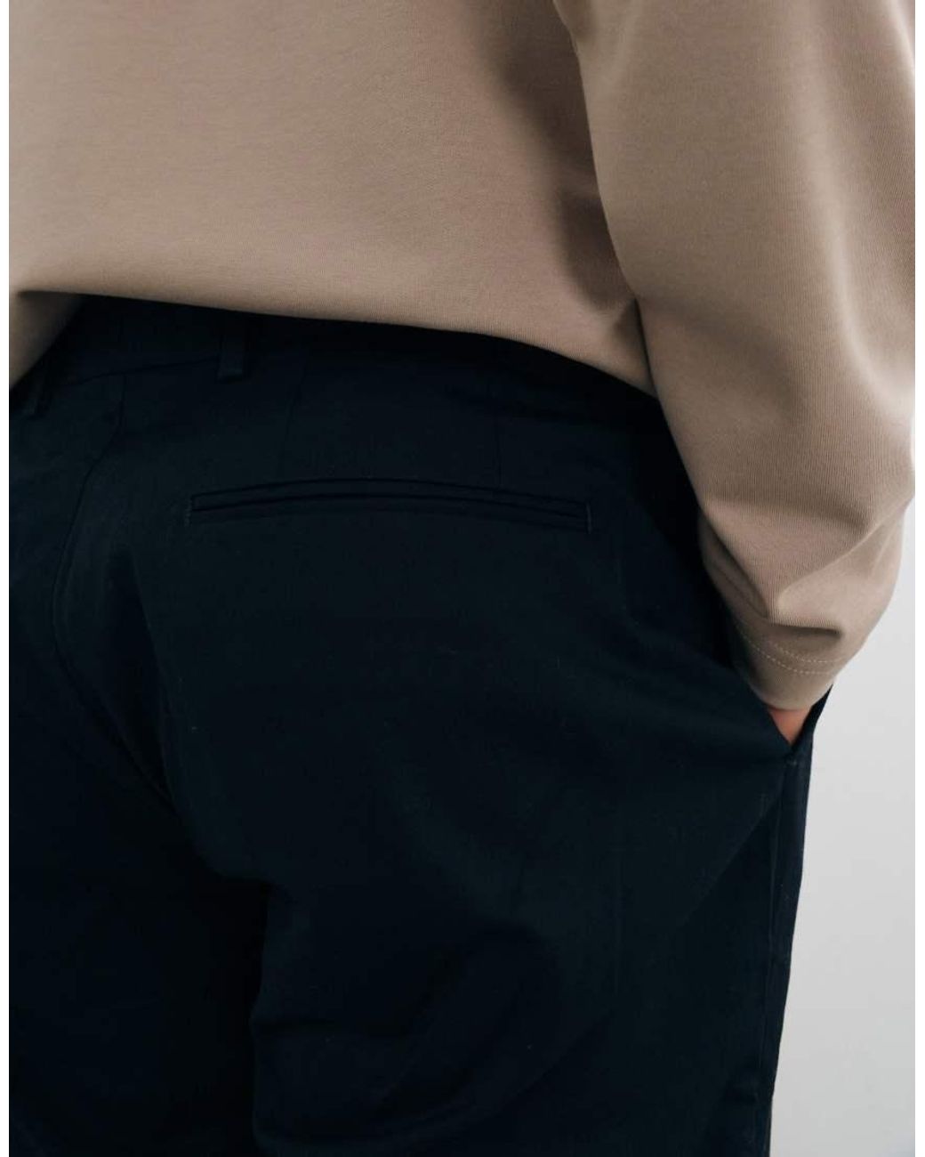 Mango Blue Cotton Rich Tailored Tapered Trouser for men