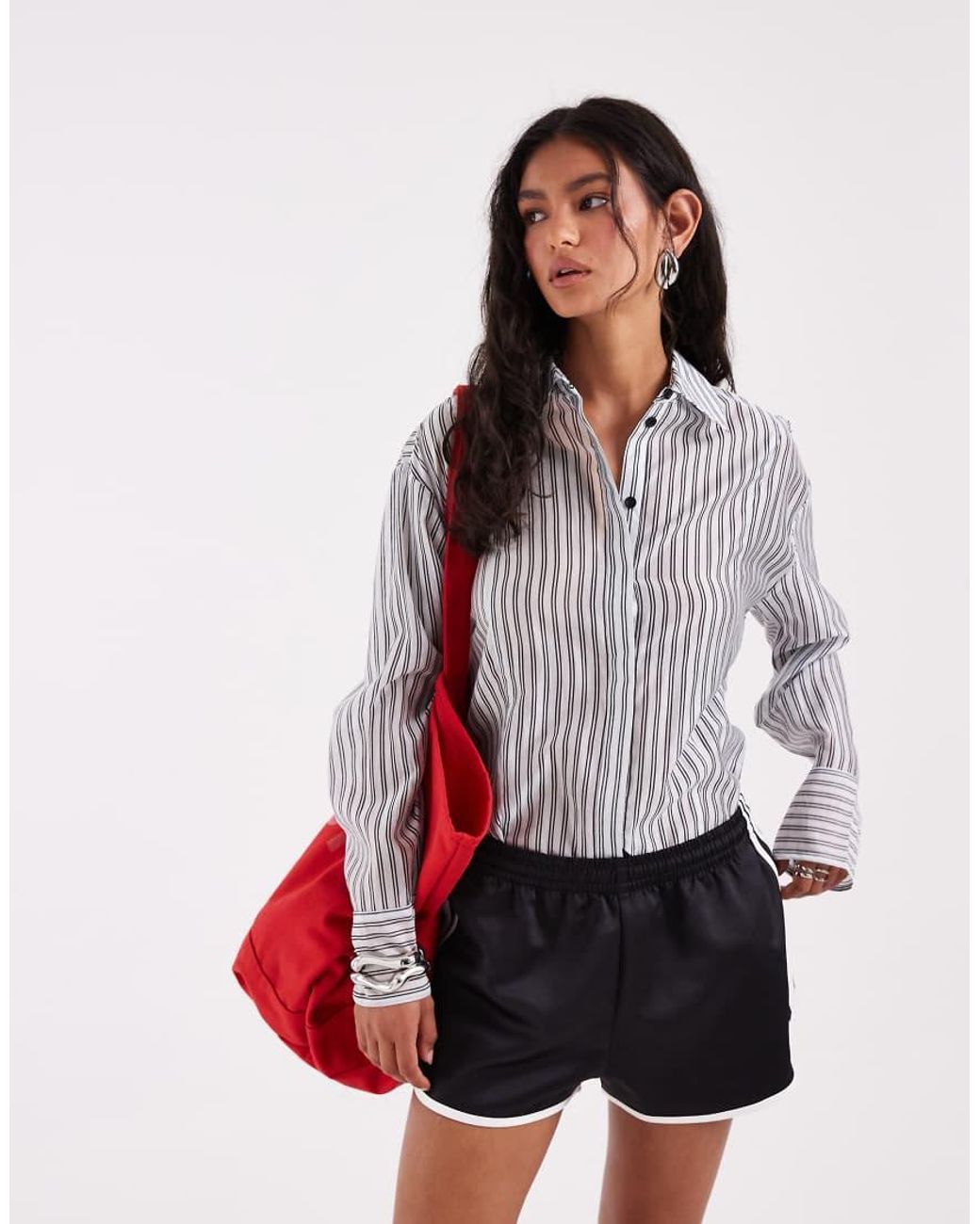 Adidas Originals Red Three Stripe Sprinter Shorts