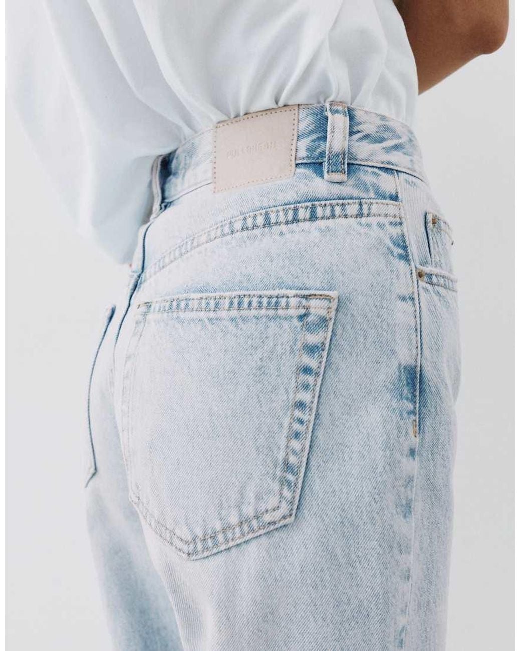 Pull&Bear Blue Petite High-waist Mom Fit Jeans