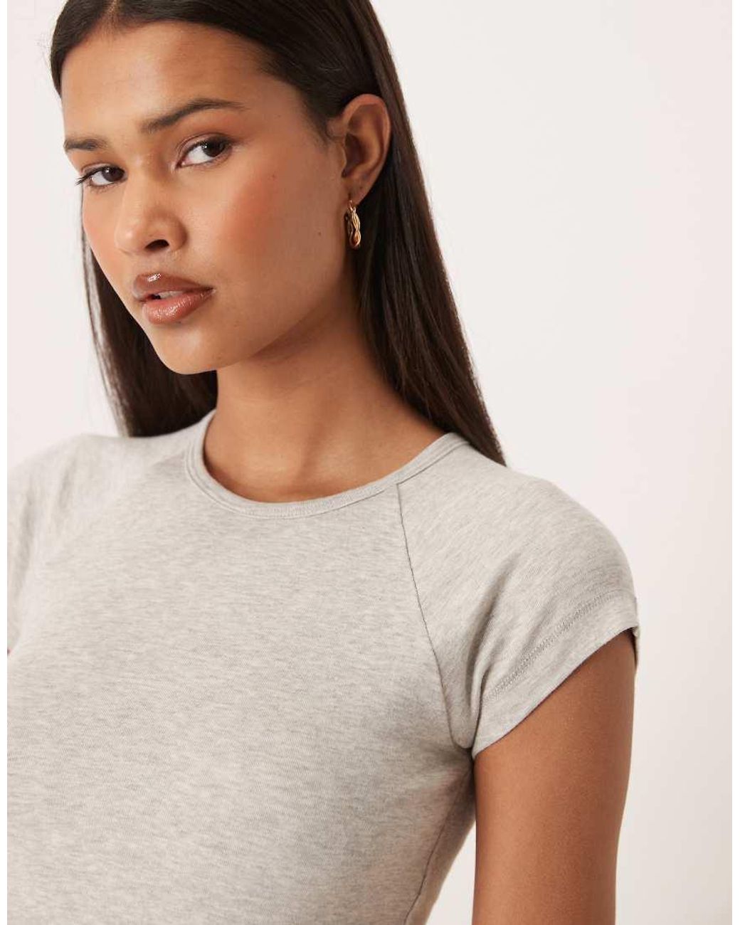 JJXX Gray Raglan Fitted T-shirt