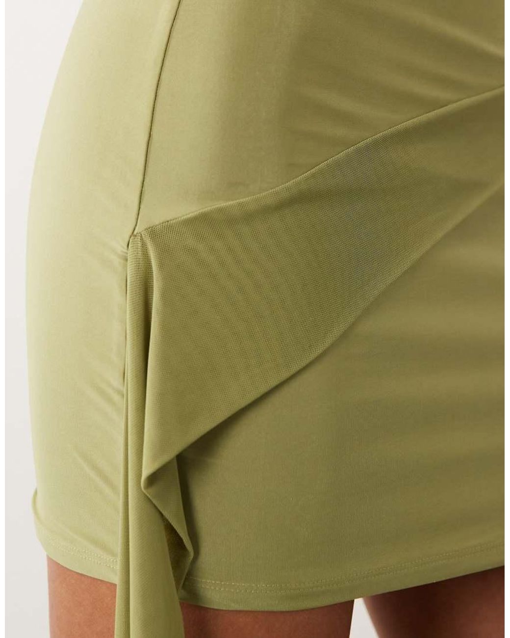 ASOS Green Slinky Mini Skirt With Sash