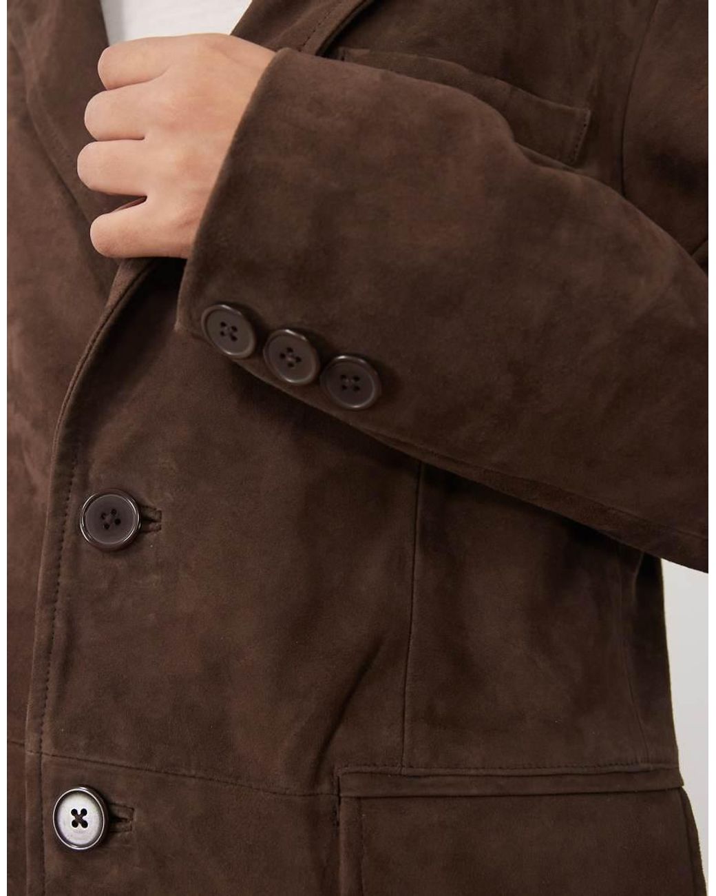 Barney's Originals Brown Goat Suede Blazer Jacket