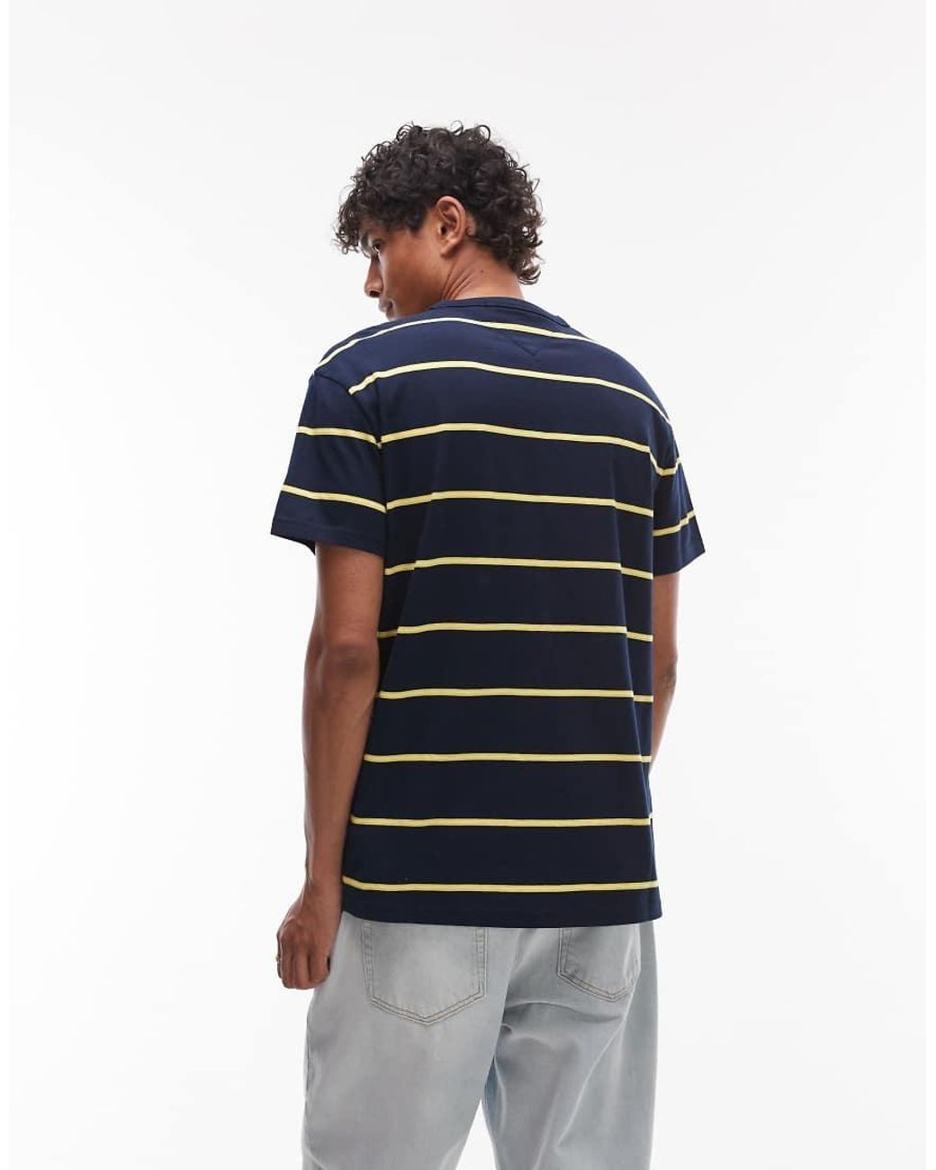 Tommy Hilfiger Yellow Textured Stripe T-Shirt for men