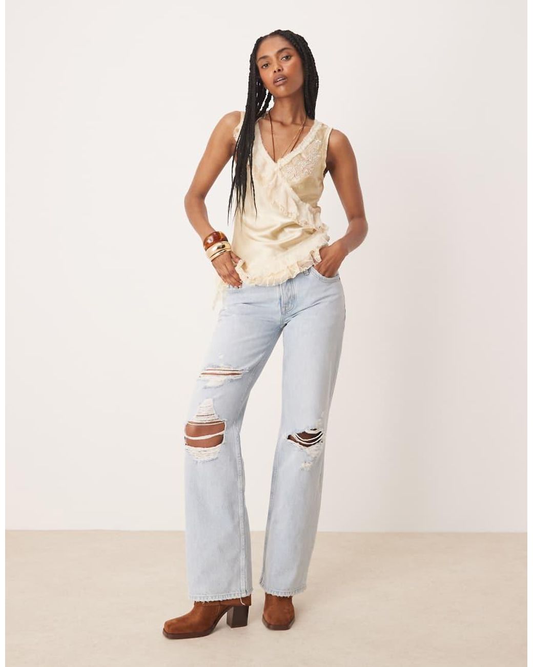 Free People Natural Tennessee Low Rise Jean