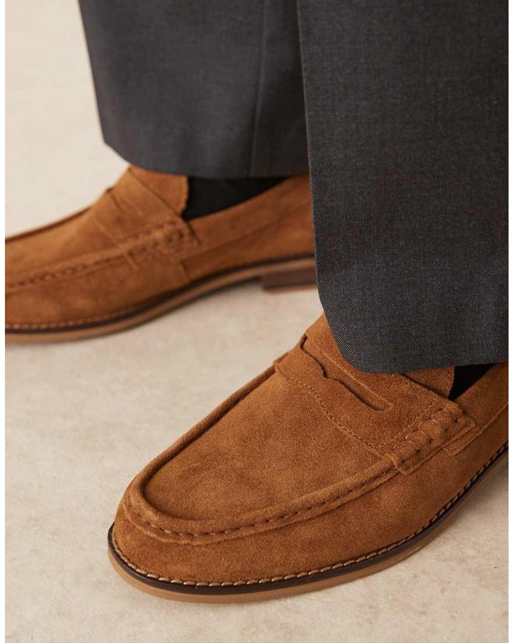 ASOS Brown Penny Loafers for men