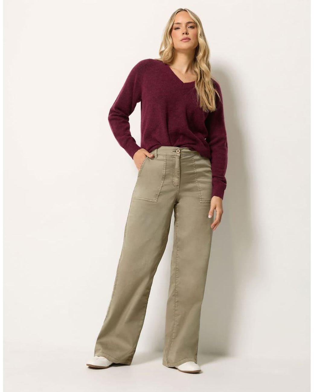 Long Tall Sally Red Cargo Wide Leg Trousers