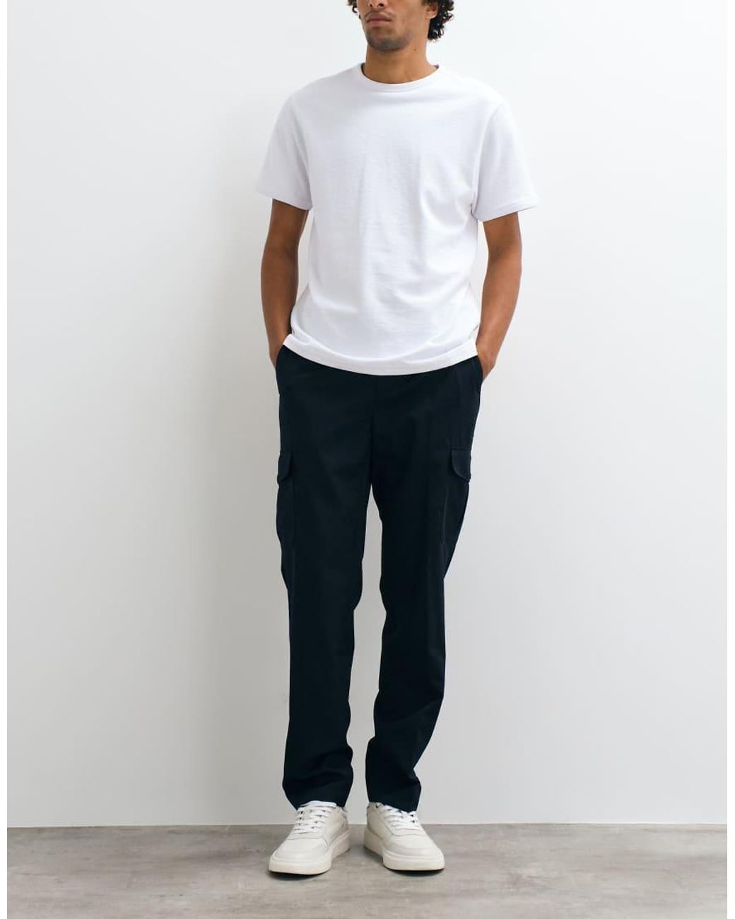 Mango White Utility Trouser for men