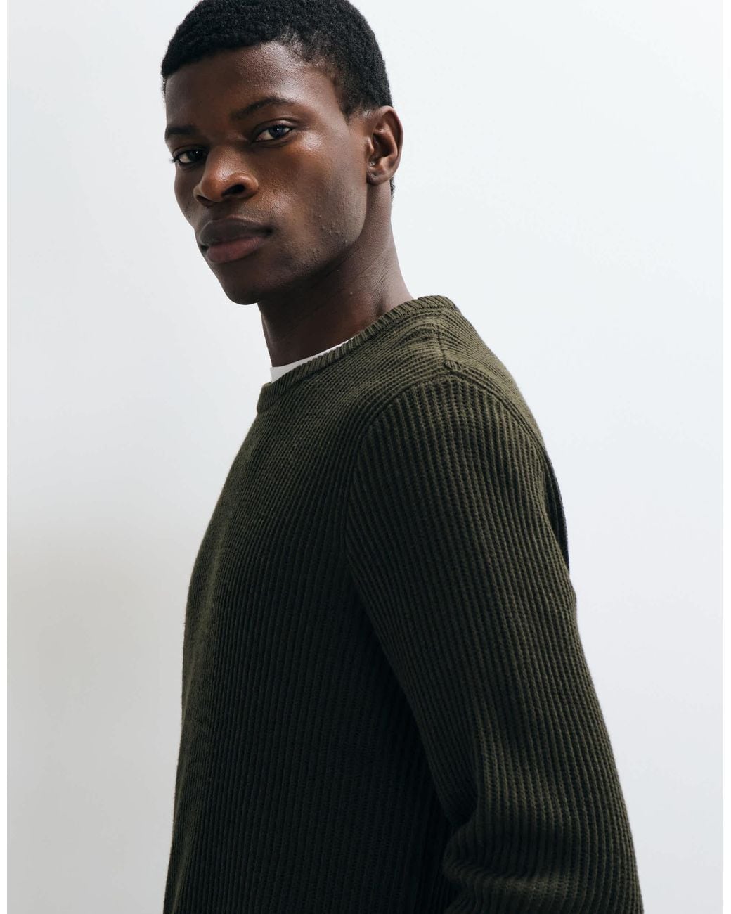 Pull fin côtelé olive Jack & Jones pour homme en coloris Black