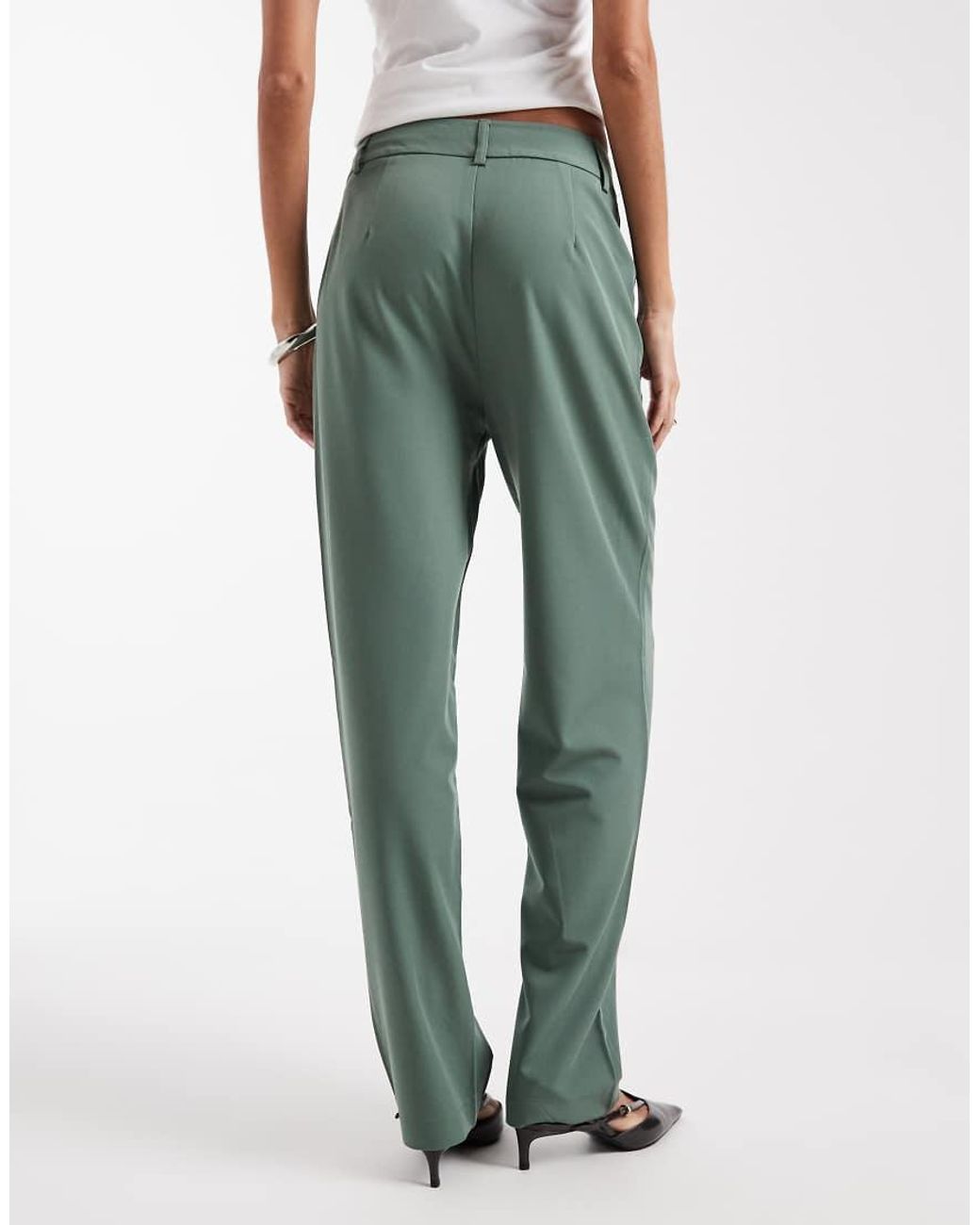 Vero Moda Green Straight Leg Tailored Pants