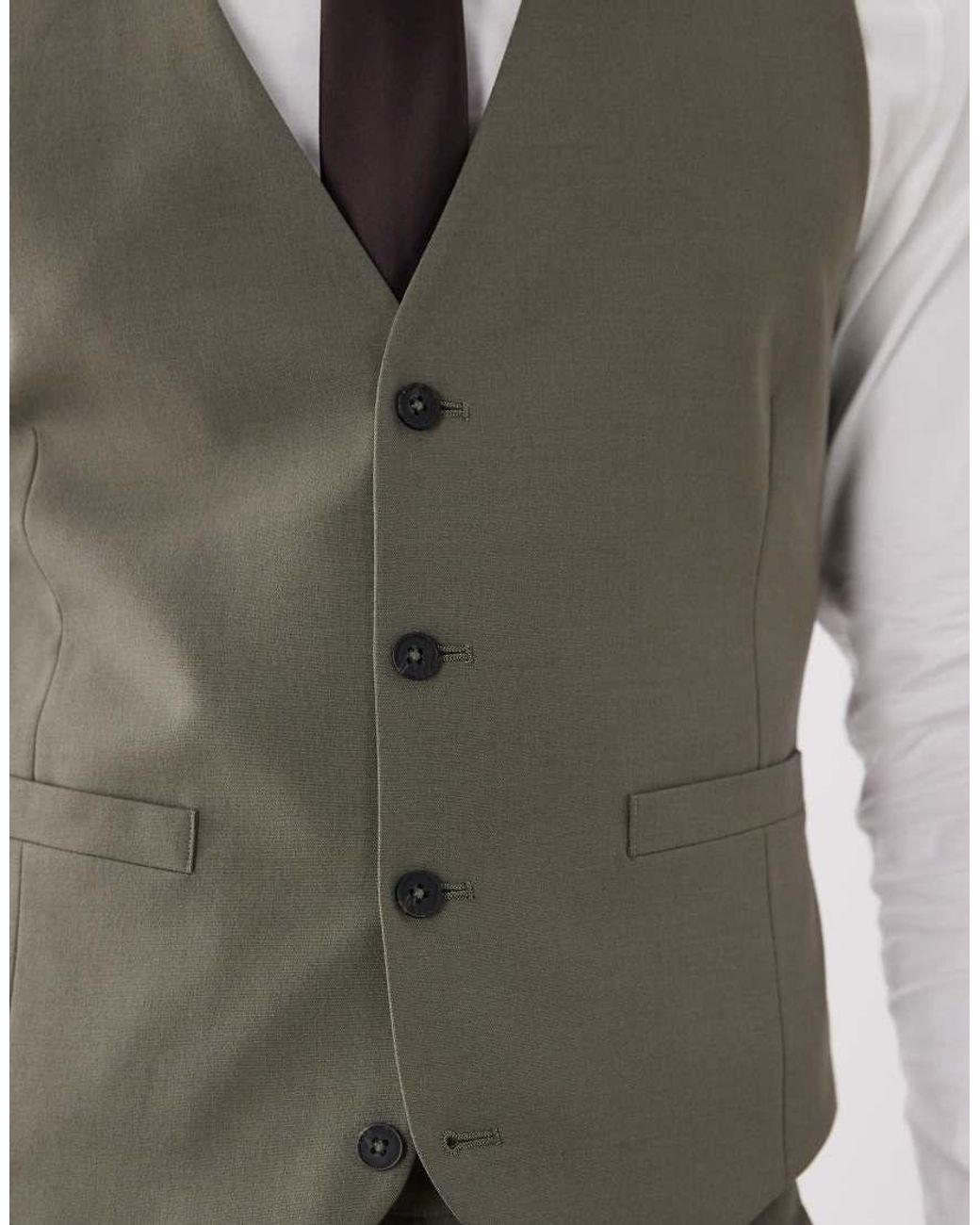 ASOS Green Skinny Suit Vest for men