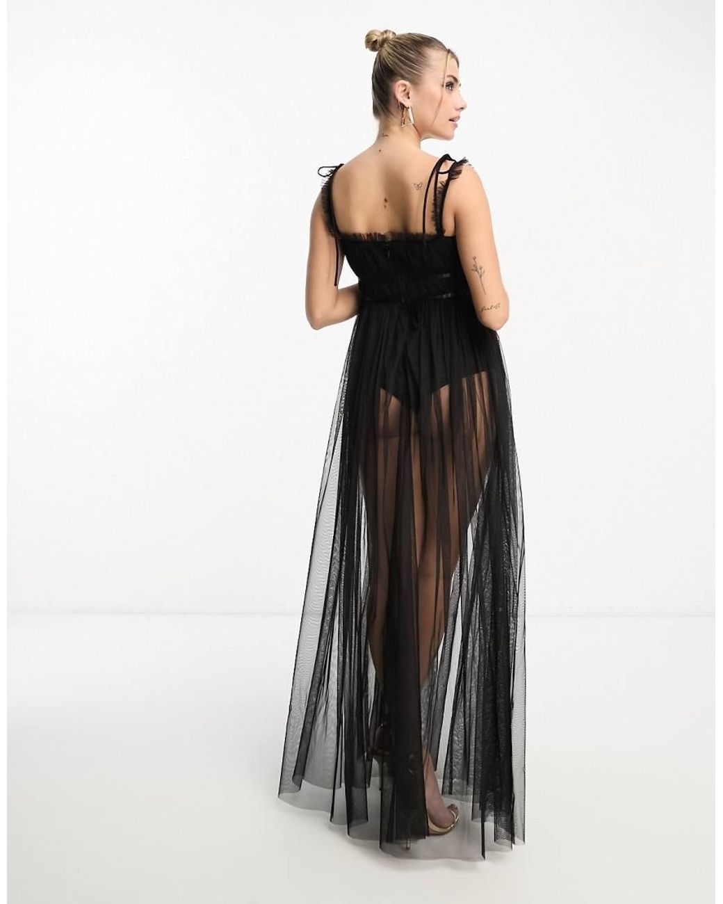 sheer dress with bodysuit underneath Sheer Mesh Dresses