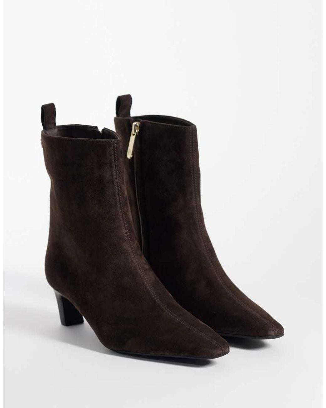 Tommy Hilfiger Black Piper Real Suede Heeled Ankle Boots