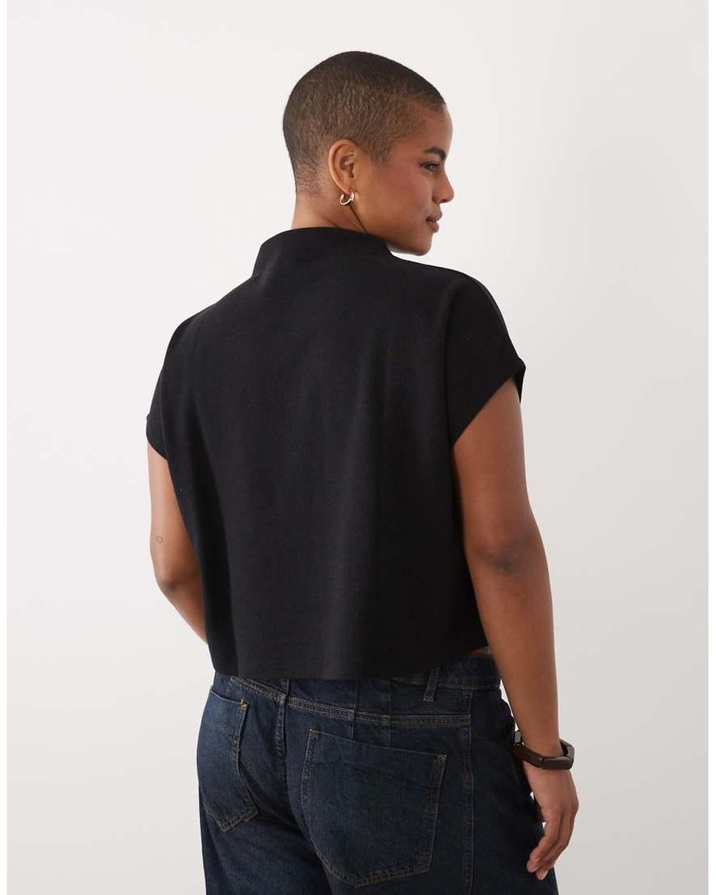 ASOS Black Asos Design Curve Supersoft Boxy Crop Top