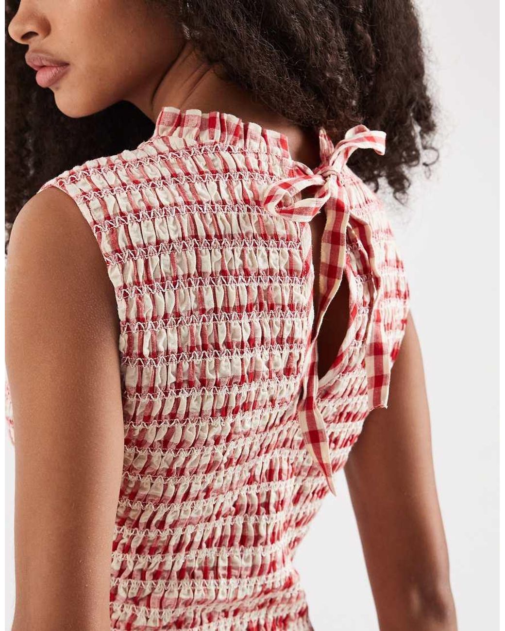 Neon Rose Shirred Midaxi Dress