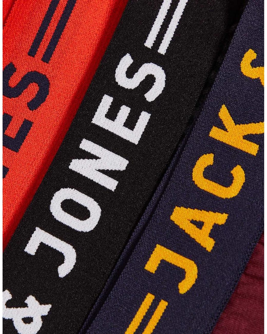 Jack & Jones Blue Trunks 3 Pack With Contrast Waistband for men