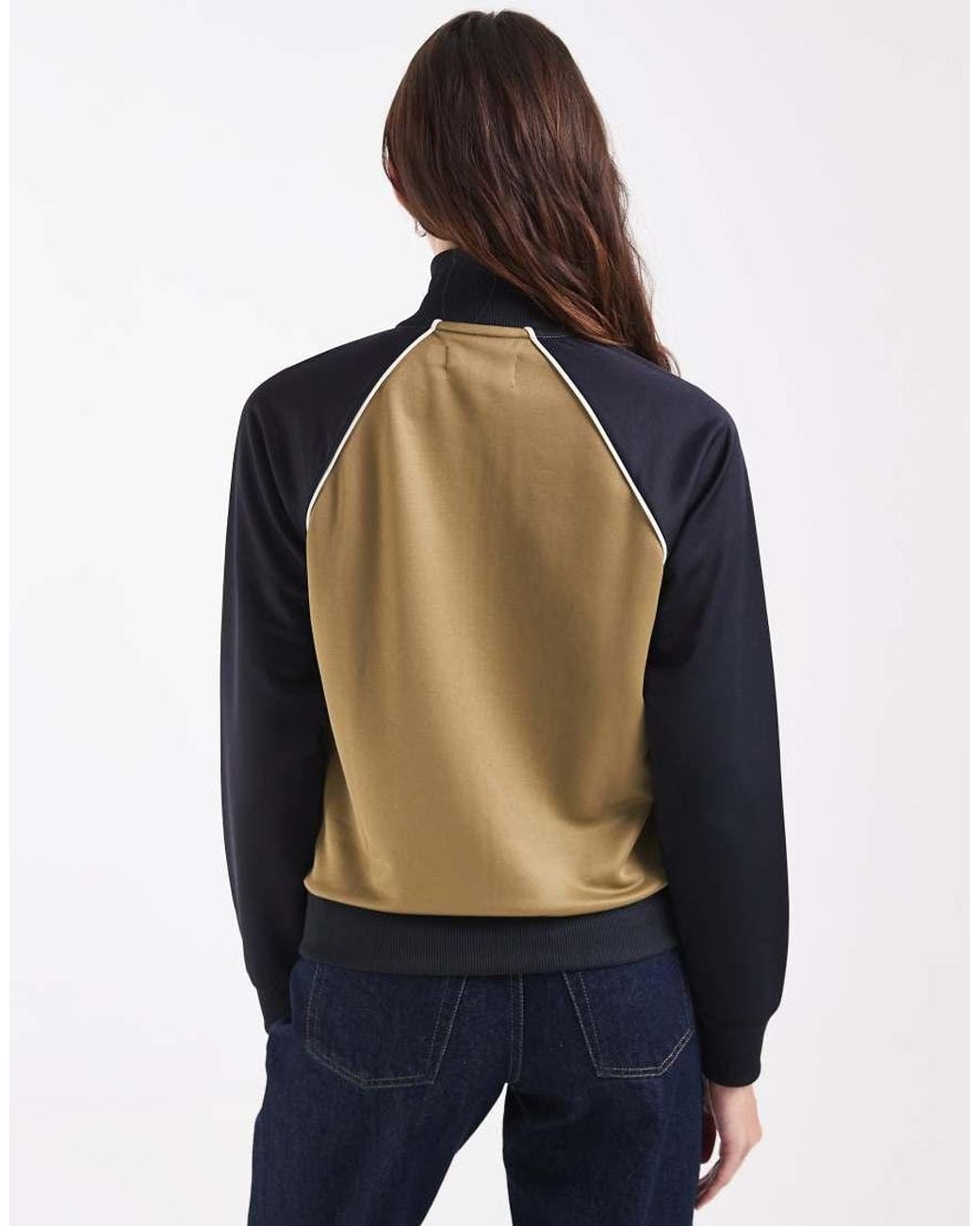 Fred Perry Blue Zip Through Colour Block Logo Track Jacket