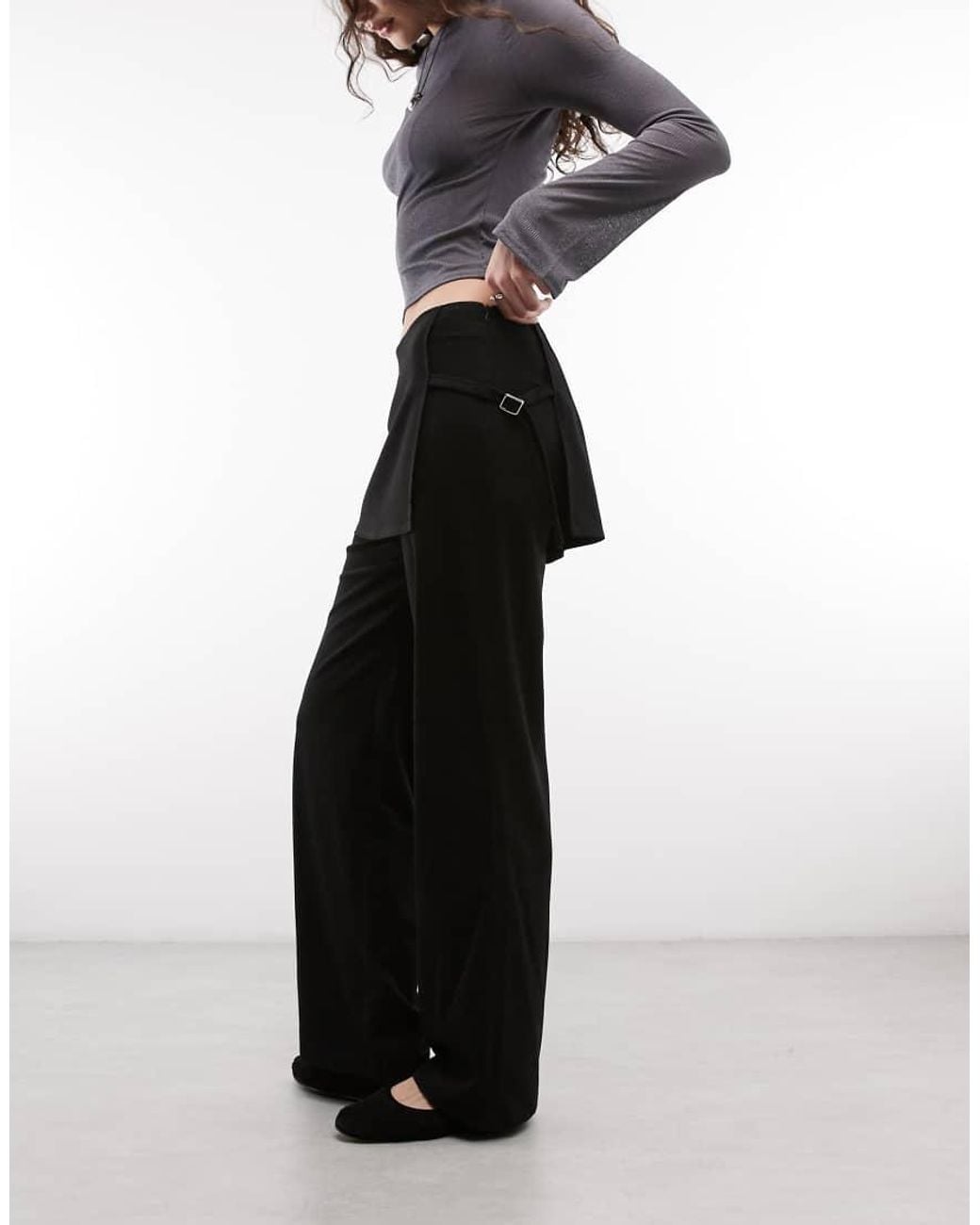 Collusion Black Side Tie Skirt Trouser